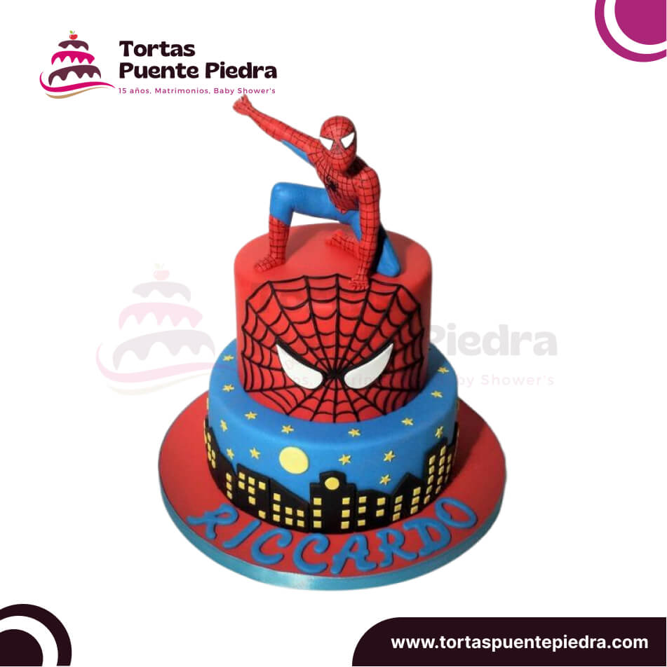 torta tematica hombre araña puente piedra