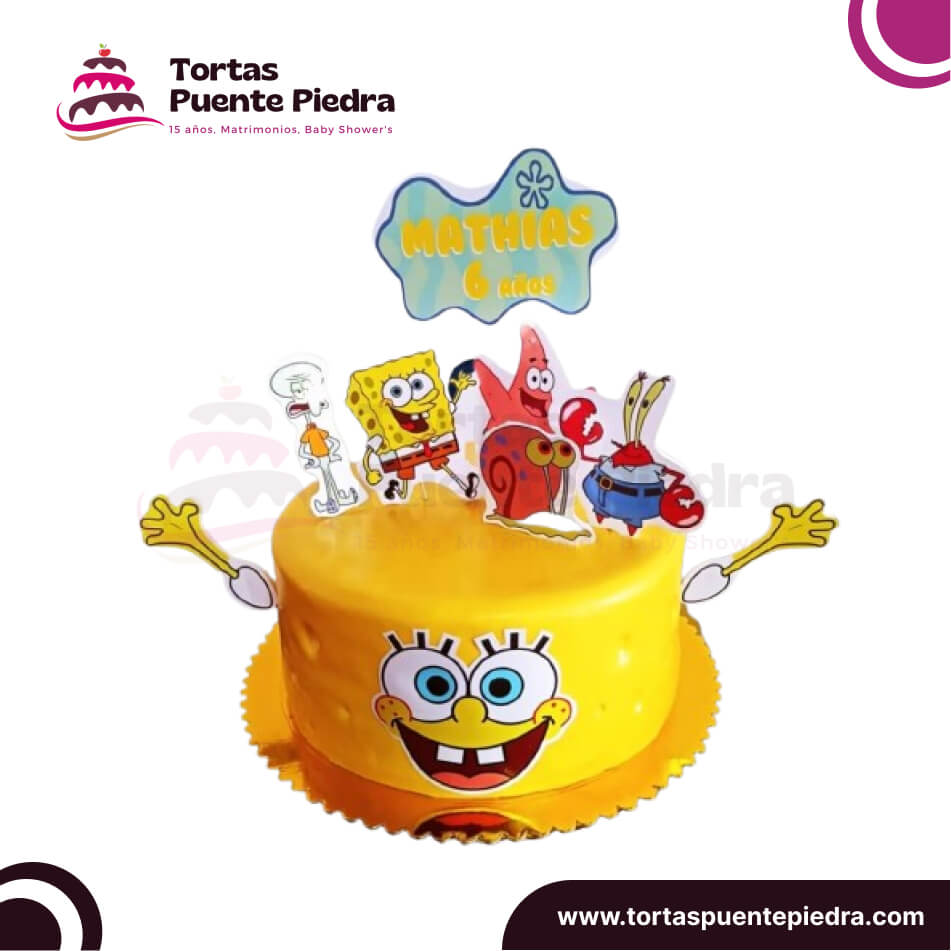 torta bob esponja masa elastica puente piedra