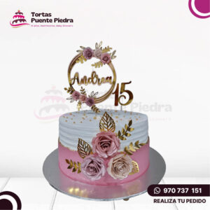 Torta 15 Años 1 piso Chantilly