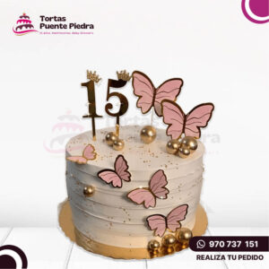 Torta 15 Años 1 piso Chantilly