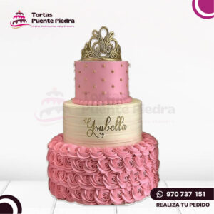 Torta 15 Años 3 pisos Chantilly